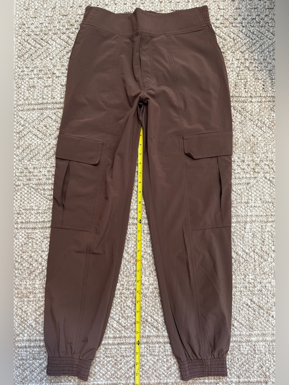 Athleta Chelsea Utility Cargo Jogger Pants Women Size 2 Brown Pull On EUC